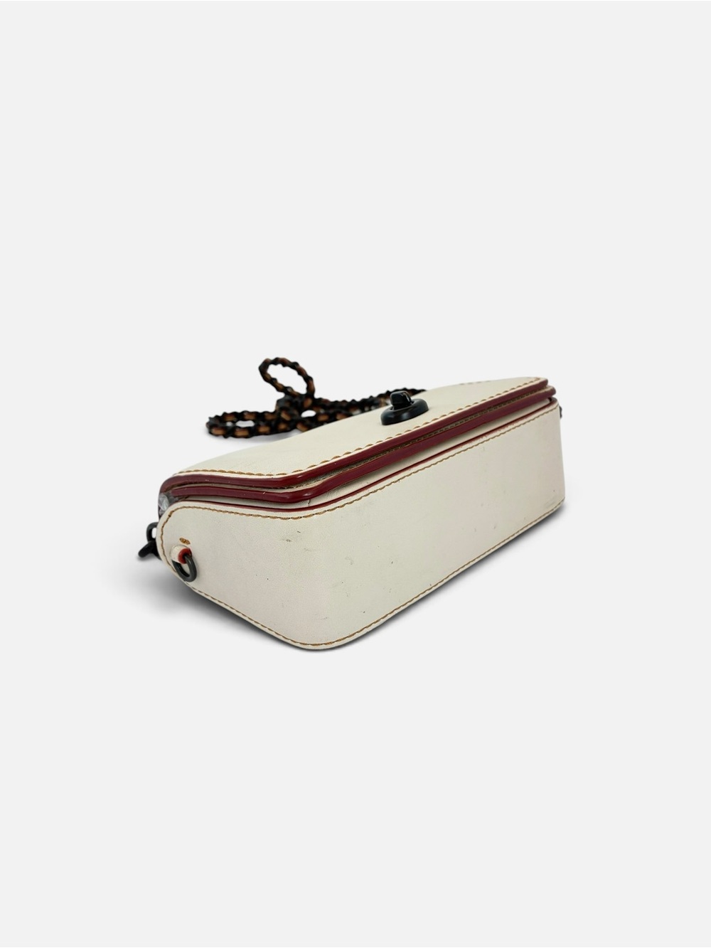 Coach Mini Crossbody in Ivory with Braided Dark Chain - Picture 6 of 11